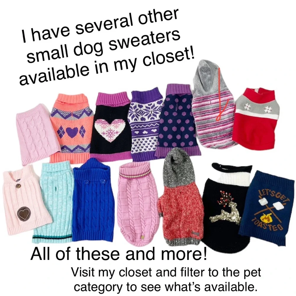 6.5x11” Snowflake Heart Small Dog Sweater